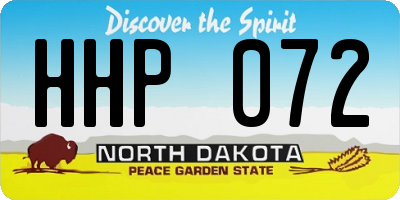 ND license plate HHP072