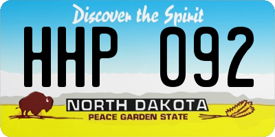 ND license plate HHP092