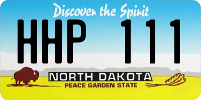ND license plate HHP111