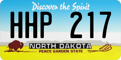 ND license plate HHP217