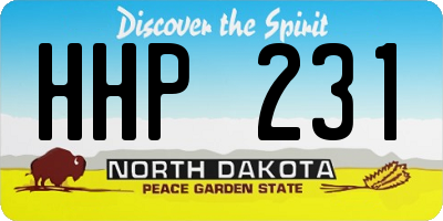 ND license plate HHP231