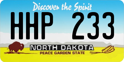 ND license plate HHP233