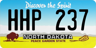 ND license plate HHP237