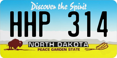 ND license plate HHP314