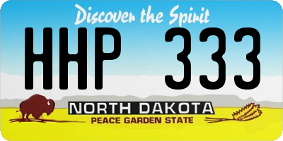 ND license plate HHP333