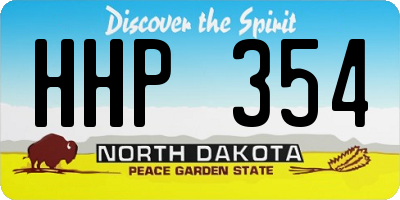 ND license plate HHP354