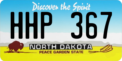 ND license plate HHP367