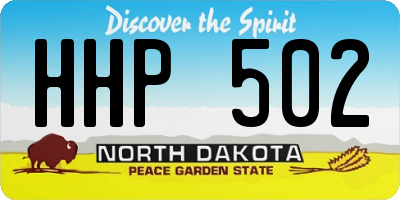 ND license plate HHP502
