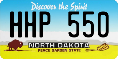 ND license plate HHP550
