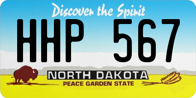 ND license plate HHP567