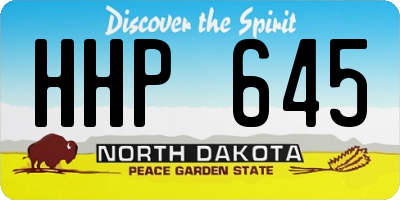 ND license plate HHP645