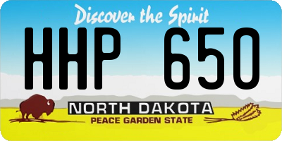 ND license plate HHP650