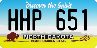 ND license plate HHP651
