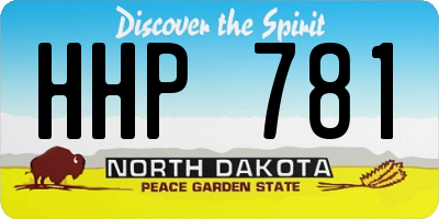 ND license plate HHP781