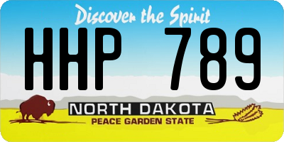 ND license plate HHP789