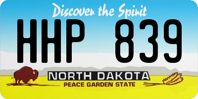 ND license plate HHP839