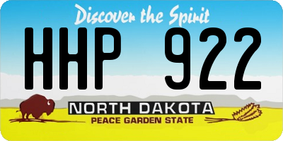 ND license plate HHP922