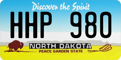 ND license plate HHP980