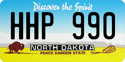 ND license plate HHP990