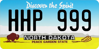 ND license plate HHP999