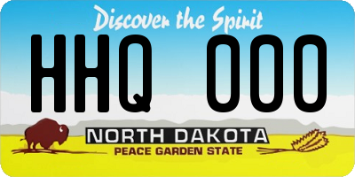 ND license plate HHQ000