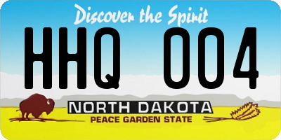 ND license plate HHQ004