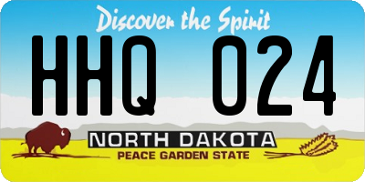 ND license plate HHQ024