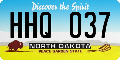 ND license plate HHQ037