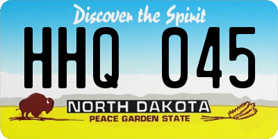 ND license plate HHQ045