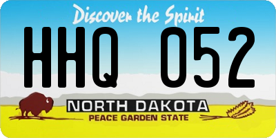 ND license plate HHQ052