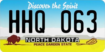 ND license plate HHQ063