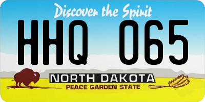 ND license plate HHQ065