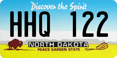 ND license plate HHQ122