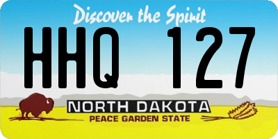 ND license plate HHQ127