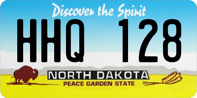 ND license plate HHQ128