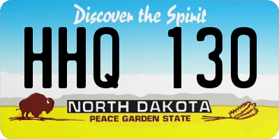 ND license plate HHQ130