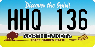 ND license plate HHQ136