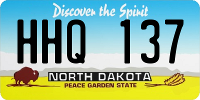 ND license plate HHQ137