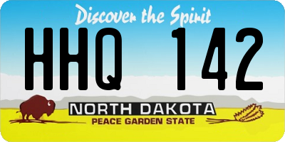 ND license plate HHQ142