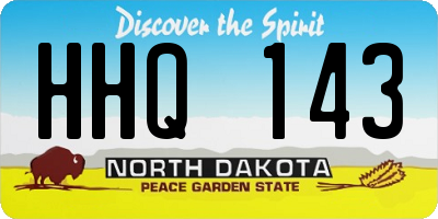 ND license plate HHQ143