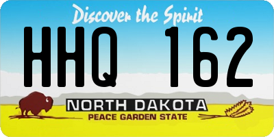 ND license plate HHQ162