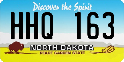 ND license plate HHQ163