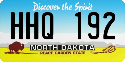 ND license plate HHQ192