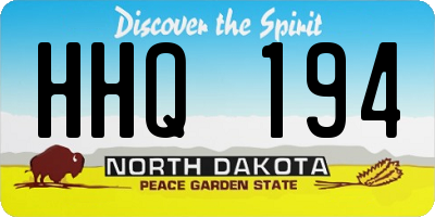 ND license plate HHQ194