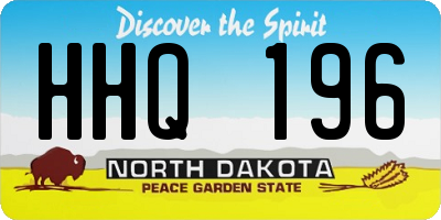 ND license plate HHQ196