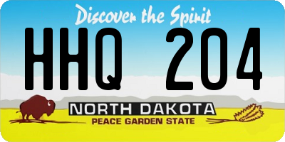 ND license plate HHQ204