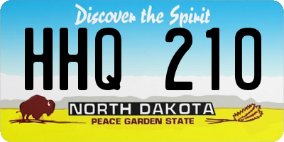 ND license plate HHQ210
