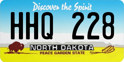 ND license plate HHQ228