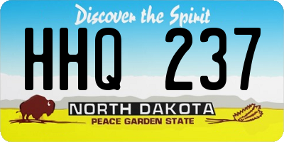 ND license plate HHQ237