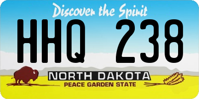 ND license plate HHQ238